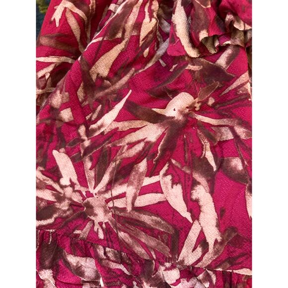 NWT Mahina Tropical Front Tie Babydoll Top Size Medium - Picture 3 of 6